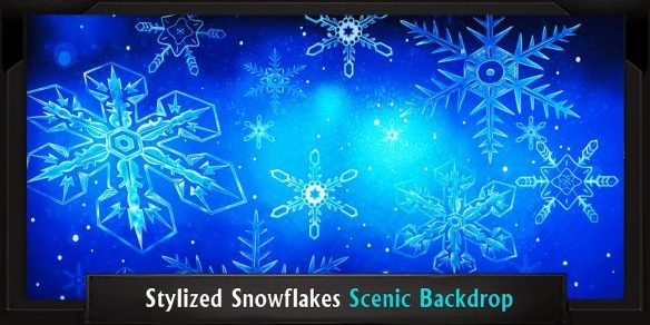 STYLIZED SNOWFLAKES Professional Scenic Elf Musical Backdrop