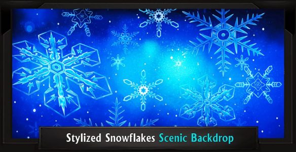 Stylized Snowflakes Scenic Musical Backdrop