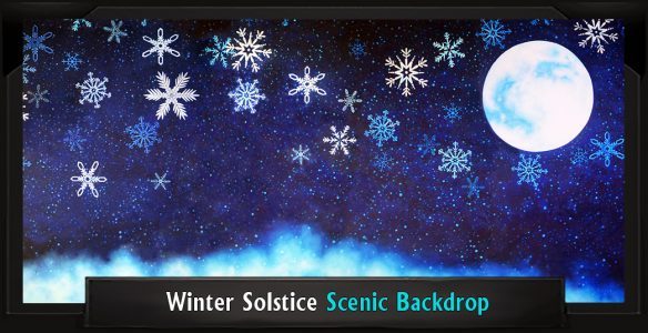 WINTER SOLSTICE Professional Scenic Elf Musical Backdrop with Frame