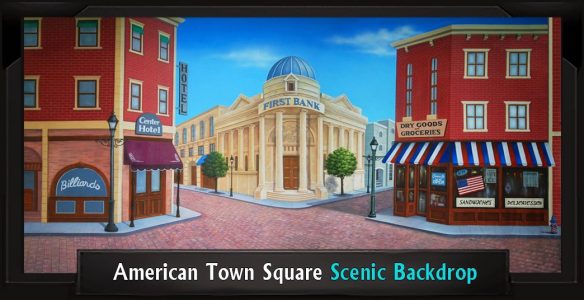 American Town Square Professional Scenic Backdrop