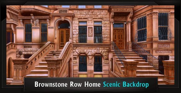 BROWNSTONE ROW HOMES Professional Scenic Guys and Dolls Backdrop