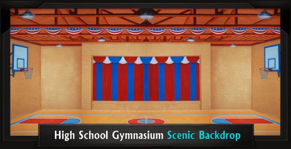 High School Gymnasium Professional Scenic Backdrop