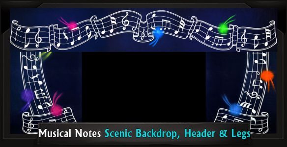 Musical Notes Professional Scenic Header and Legs Set, Grease