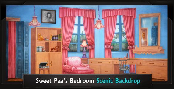 Sweet Pea's Bedroom Professional Scenic Grease Backdrop