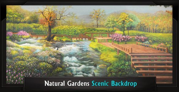 NATURAL GARDENS Professional Scenic High School Musical Backdrop