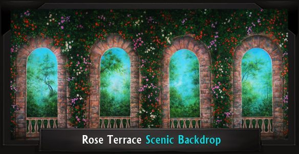 ROSE TERRACE Professional Scenic High School Musical Backdrop