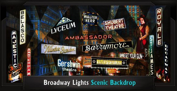 BROADWAY LIGHTS Professional Scenic White Christmas Backdrop