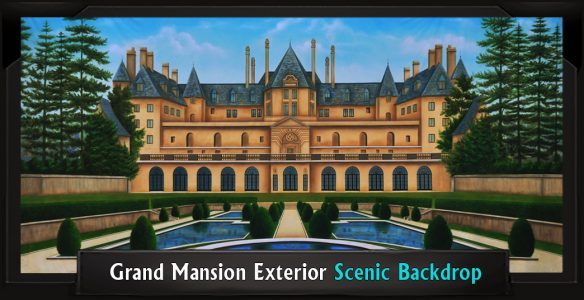 Grand Mansion Exterior Professional Scenic Sound of Music Backdrop