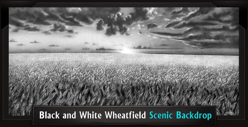 BLACK AND WHITE WHEATFIELD Professional Scenic Color Purple Backdrop
