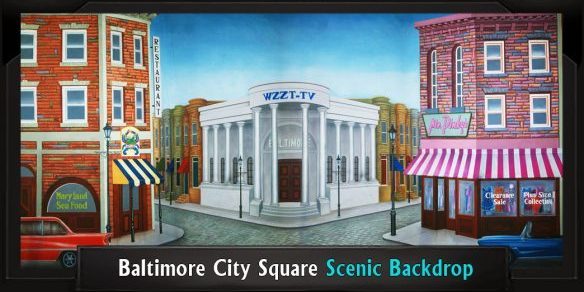 BALTIMORE CITY SQUARE with Frame BALTIMORE CITY SQUARE Professional Scenic Hairspray Backdrop