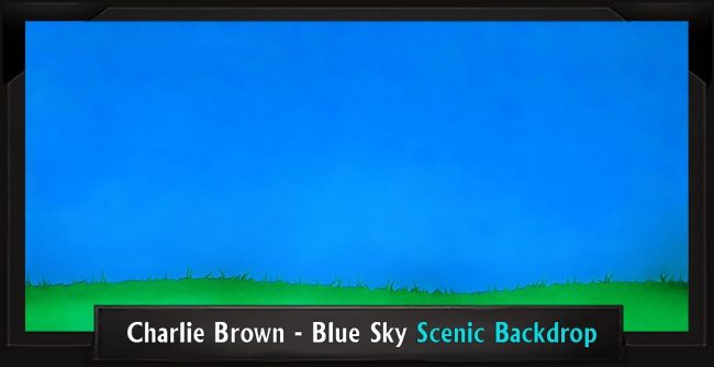 CHARLIE BROWN – BLUE SKY with Frame CHARLIE BROWN - BLUE SKY Professional Scenic You're a Good Man Charlie Brown Backdrop