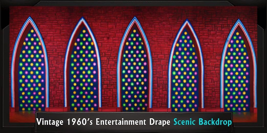 VINTAGE 1960's ENTERTAINMENT DRAPE Professional Scenic Backdrop
