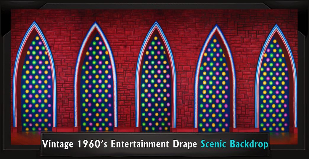 VINTAGE 1960's ENTERTAINMENT DRAPE Professional Scenic Backdrop