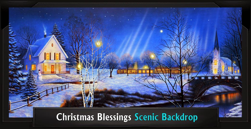 CHRISTMAS BLESSINGS Professional Scenic WHITE CHRISTMAS Backdrop