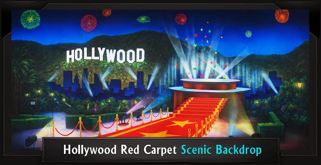 HOLLYWOOD RED CARPET Professional Scenic White Christmas Backdrop
