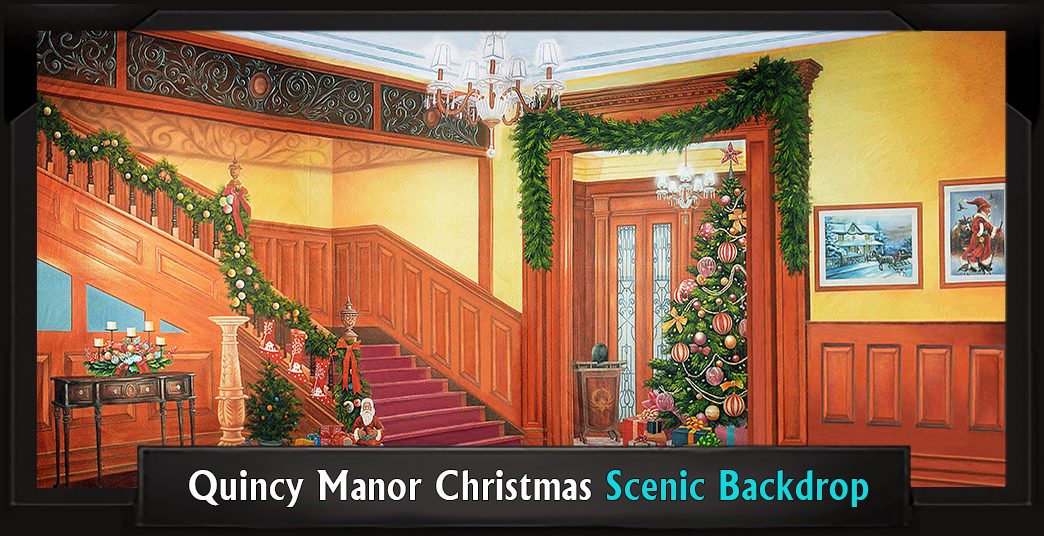 QUINCY MANOR CHRISTMAS Professional Scenic White Christmas Backdrop