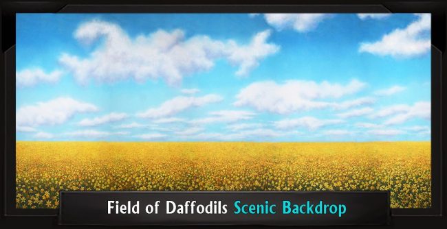 FIELD OF DAFFODILS with Frame FIELD OF DAFFODILS Professional Scenic Big Fish Backdrop