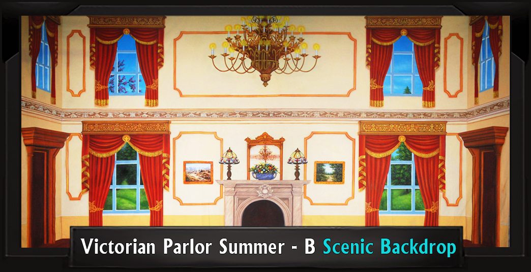 VICTORIAN PARLOR SUMMER - B Professional Scenic Big Fish Backdrop