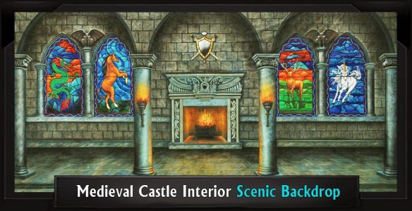 Medieval  Castle Interior Scenic Backdrop