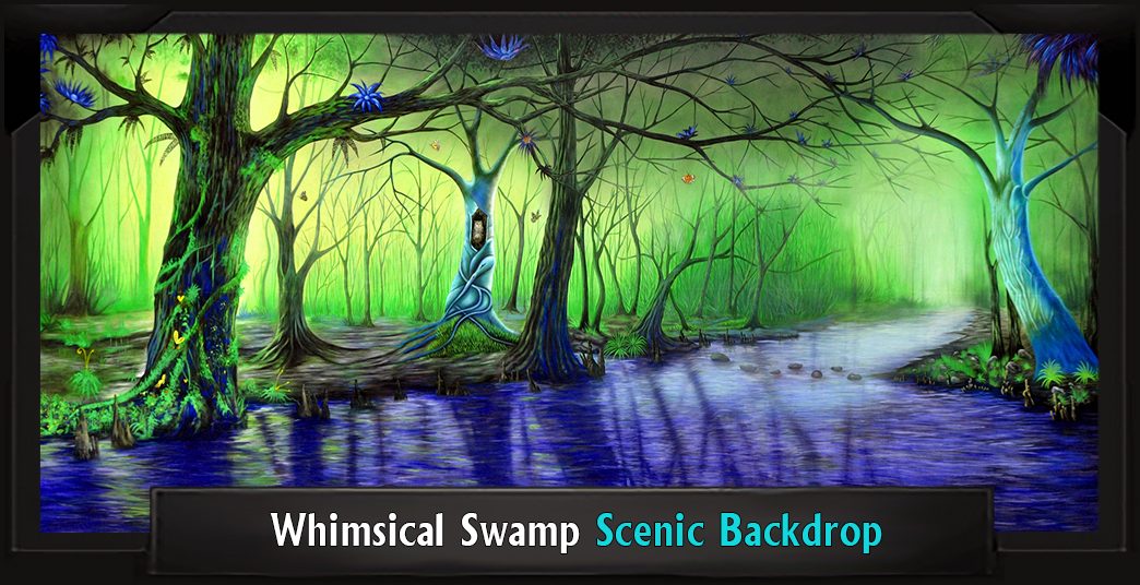 WHIMSICAL SWAMP Professional Scenic Seussical Backdrop