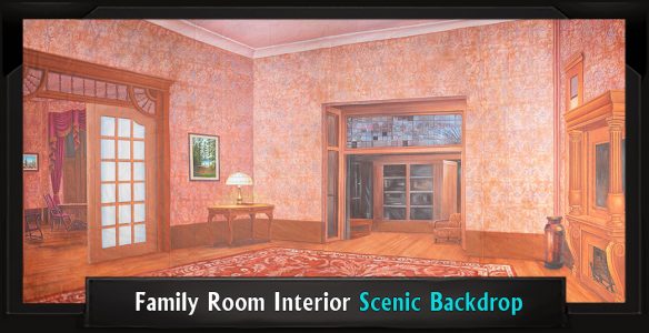 Scenic Music Man Backdrop Family Room Interior