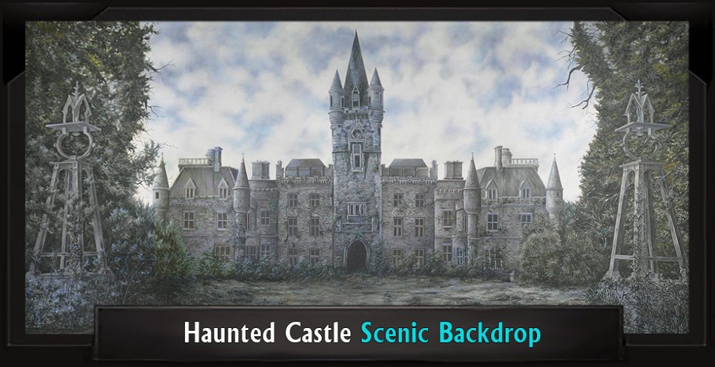 HAUNTED CASTLE Scenic Secret Garden Backdrop