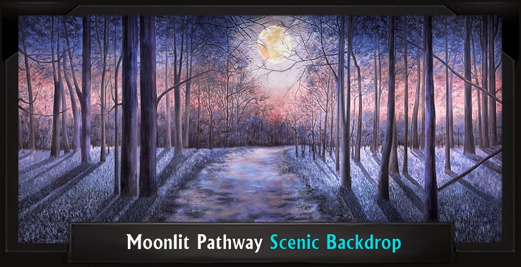 MOONLIT PATHWAY Professional Scenic Secret Garden Backdrop