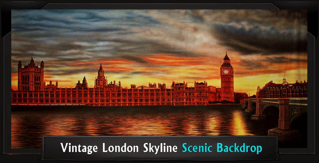 VINTAGE LONDON SKYLINE Professional Scenic Peter Pan Backdrop