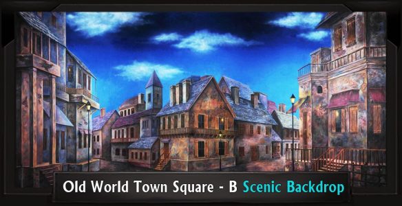 Old World Town Square B Professional Scenic Sweeney Todd Backdrop