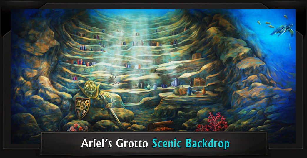 ARIEL'S GROTTO Professional Scenic Little Mermaid Backdrop