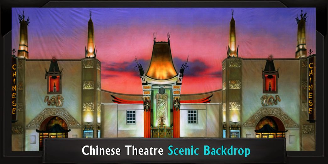 CHINESE THEATER with Frame Professional Scenic CHINESE THEATER Singing in the Rain Backdrop
