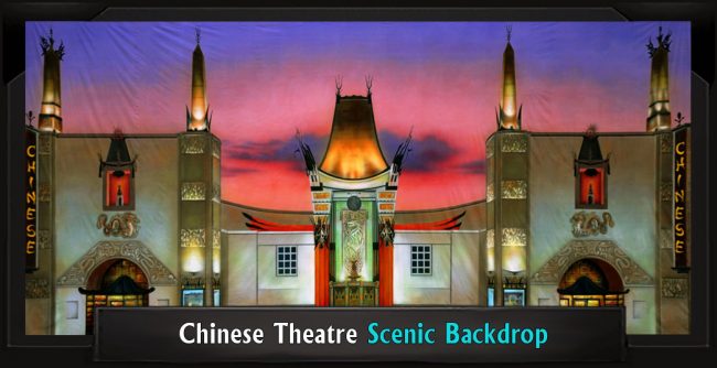 CHINESE THEATER with Frame Professional Scenic CHINESE THEATER Singing in the Rain Backdrop