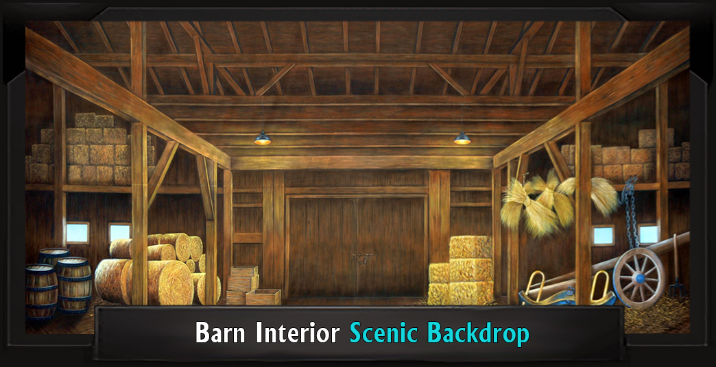 BARN INTERIOR Professional Scenic Oklahoma Backdrop