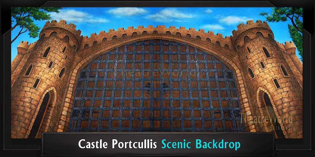 CASTLE PORTCULLIS with Frame CASTLE PORTCULLIS Professional Scenic Spamalot Backdrop