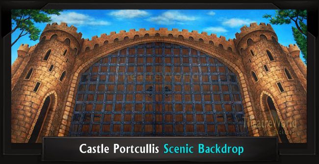 CASTLE PORTCULLIS with Frame CASTLE PORTCULLIS Professional Scenic Spamalot Backdrop