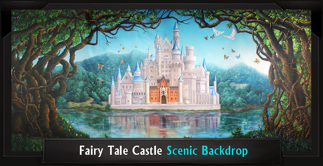 Fairy Tale Castle Professional Scenic Spamalot Backdrop