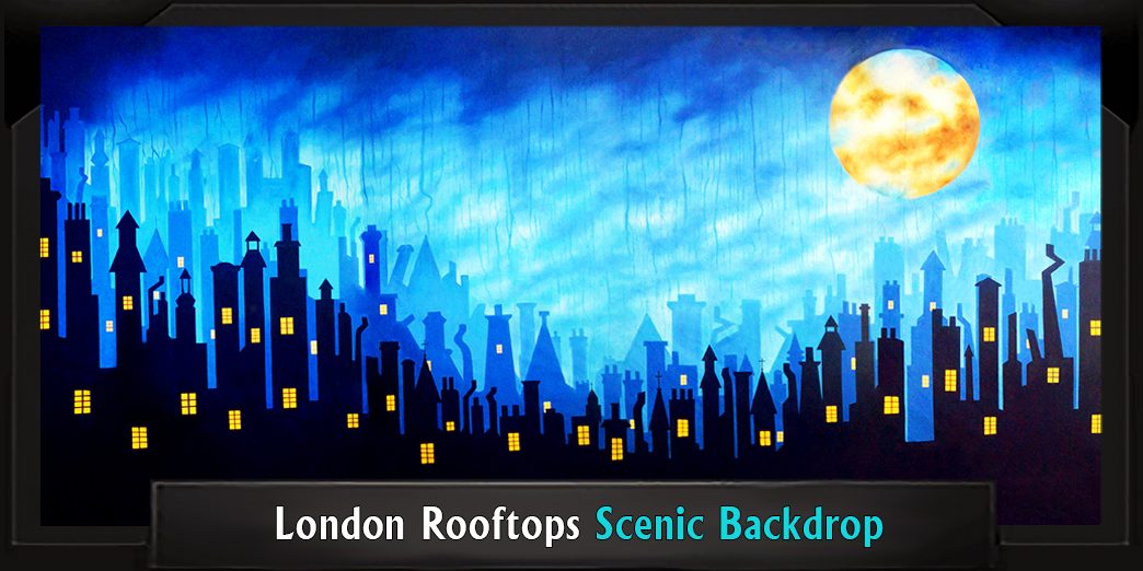 LONDON ROOFTOPS with Frame LONDON ROOFTOPS Professional Scenic Peter Pan Backdrop