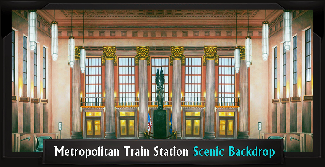 METROPOLITAN TRAIN STATION Professional Scenic White Christmas Backdrop