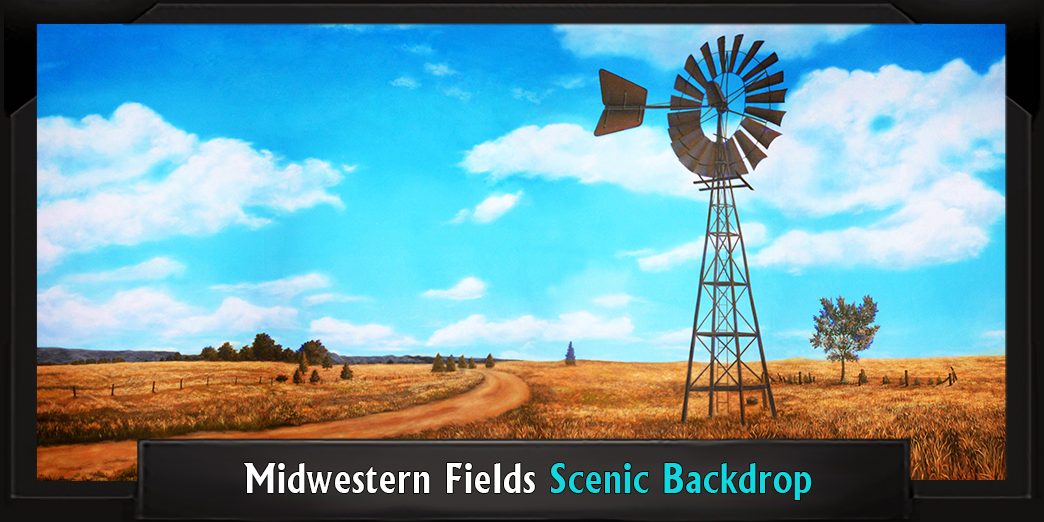 MIDWESTERN FIELDS Professional Scenic Oklahoma Backdrop