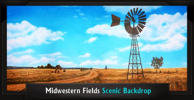 MIDWESTERN FIELDS with Frame MIDWESTERN FIELDS Professional Scenic Oklahoma Backdrop