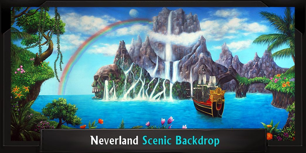 NEVERLAND with Frame NEVERLAND Peter Pan Professional Scenic Backdrop