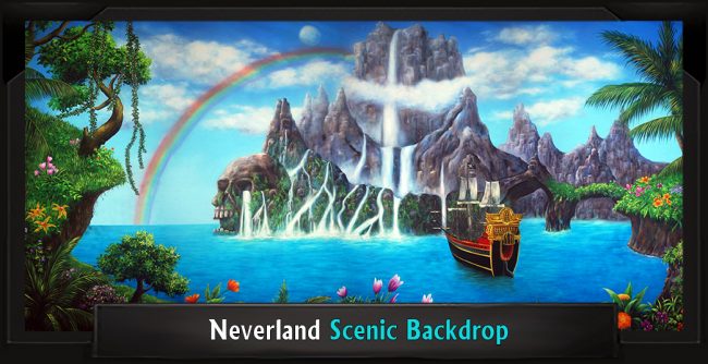 NEVERLAND with Frame NEVERLAND Peter Pan Professional Scenic Backdrop
