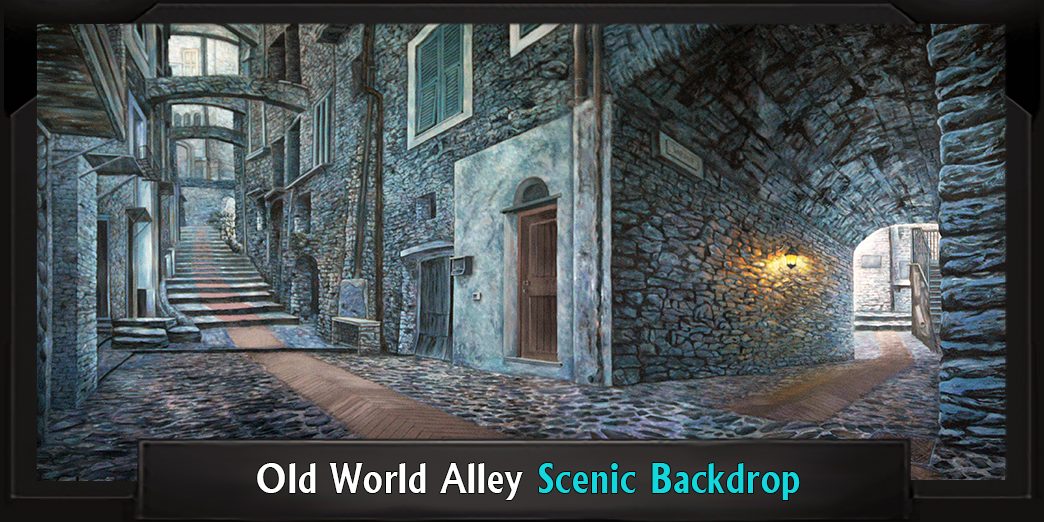 OLD WORLD ALLEY with Frame Scenic My Fair Lady OLD WORLD ALLEY Backdrop