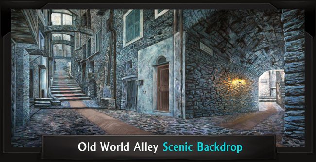 OLD WORLD ALLEY with Frame Scenic My Fair Lady OLD WORLD ALLEY Backdrop