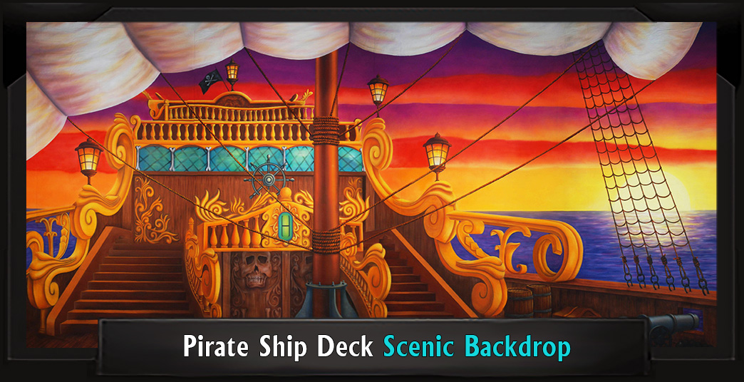 PIRATE SHIP DECK Professional Scenic Peter Pan Backdrop