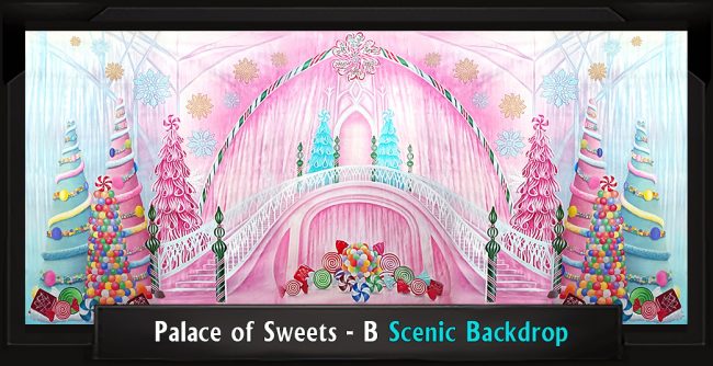 Palace of Sweets – B with Frame Palace of Sweets B Professional Scenic Nutcracker Backdrop