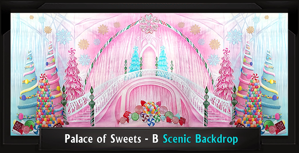 Palace of Sweets – B with Frame Palace of Sweets B Professional Scenic Nutcracker Backdrop