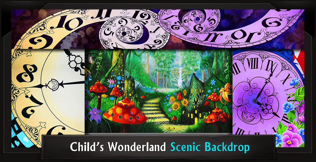 Child's Wonderland Professional Scenic Alice in Wonderland Backdrop