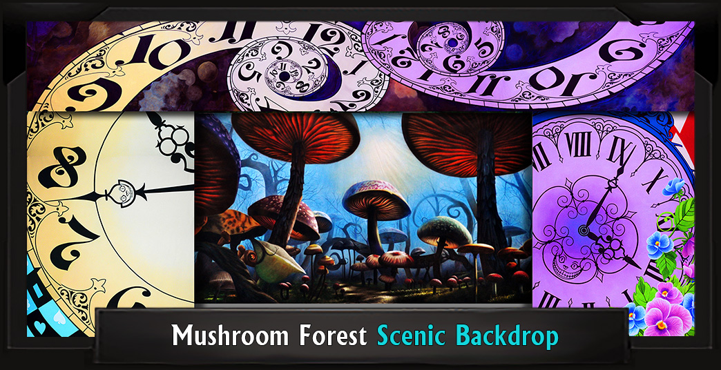 Mushroom Forest Professional Scenic Alice in Wonderland Backdrop