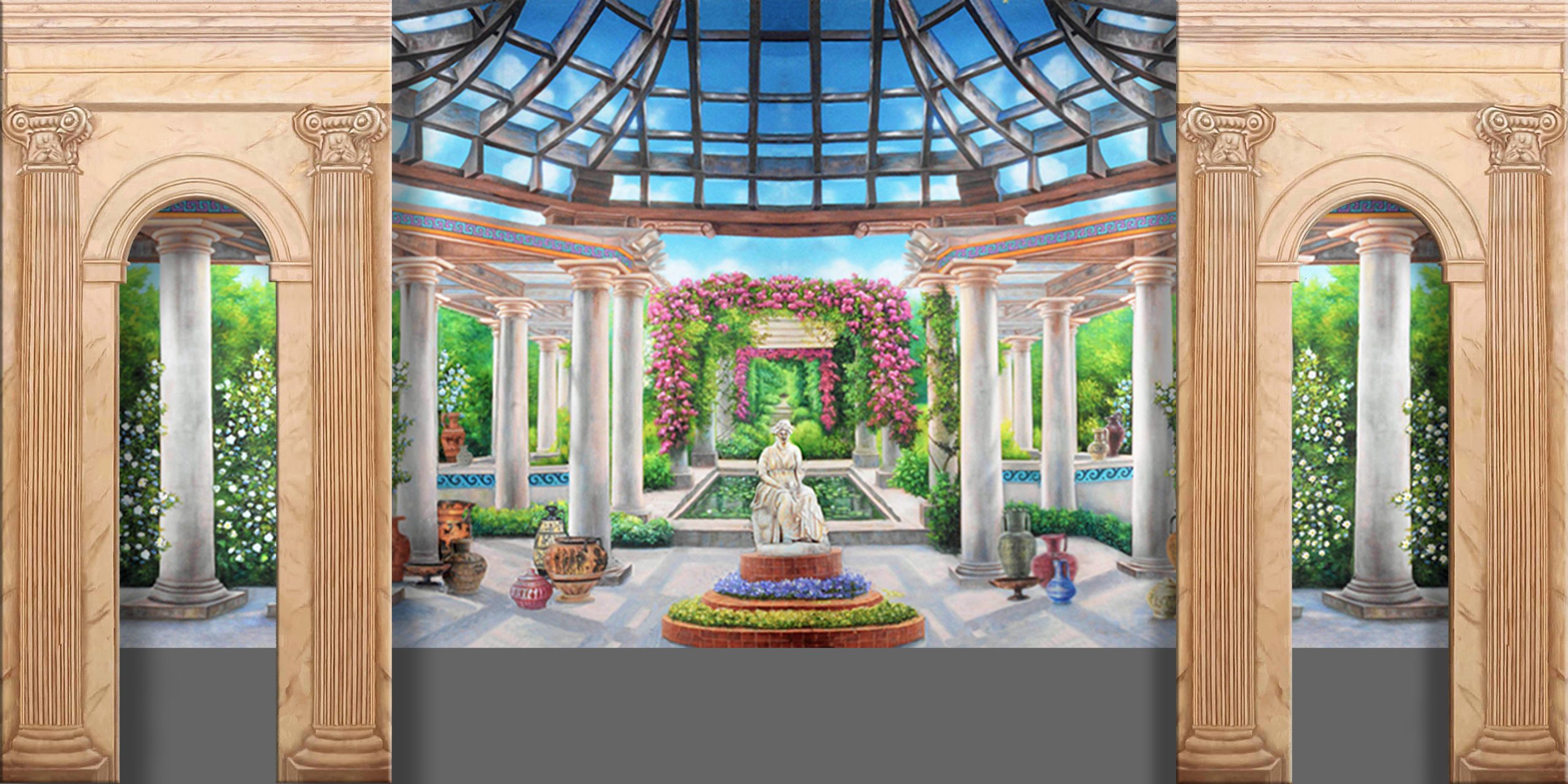 Column Legs and Megara's Garden Professional Scenic Backdrop